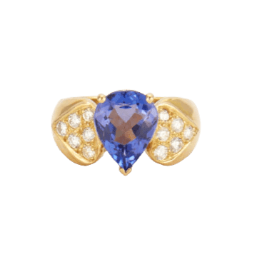 Bague 54 Bague en Or jaune, diamants, tanzanite 58 Facettes