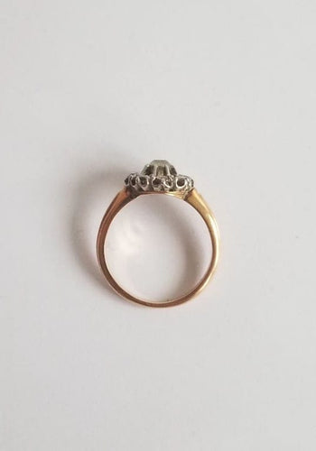 Bague 52 Bague or jaune diamants anciens 58 Facettes