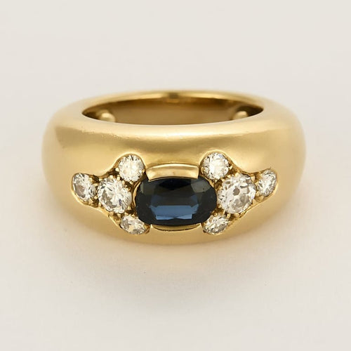 Prsten 45 Prsten od žutog zlata, safira i dijamanata 58 Facettes VER0159