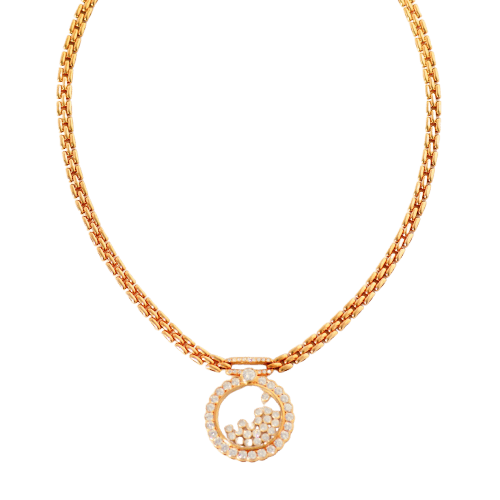 Necklace Chopard Happy Diamonds - 18-carat gold and diamond necklace 3.0 ct 58 Facettes 3293