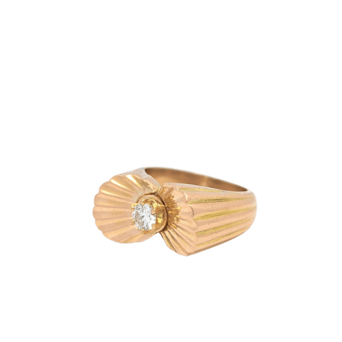 Bague 53 Bague en or rose 18 carats avec diamant 58 Facettes 17189