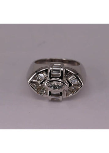 Bague 54 Bague Or blanc et Diamants 58 Facettes RNG0610