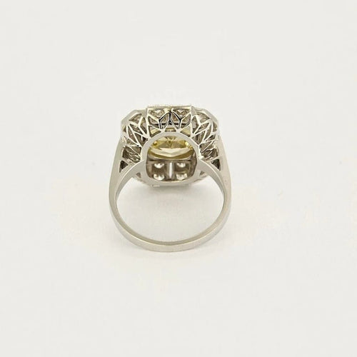 Bague 54 Bague - Chaton octogonal en or blanc 18k et diamants 58 Facettes LJ-100