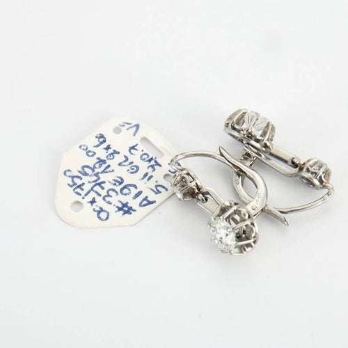 Boucles d'oreilles Dormeuses en platine & diamants 58 Facettes