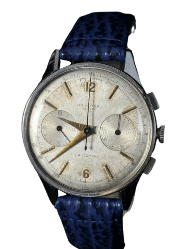 Montre Universal Genève Uni Compax - Montre mécanique jumbo 37 mm en acier 58 Facettes