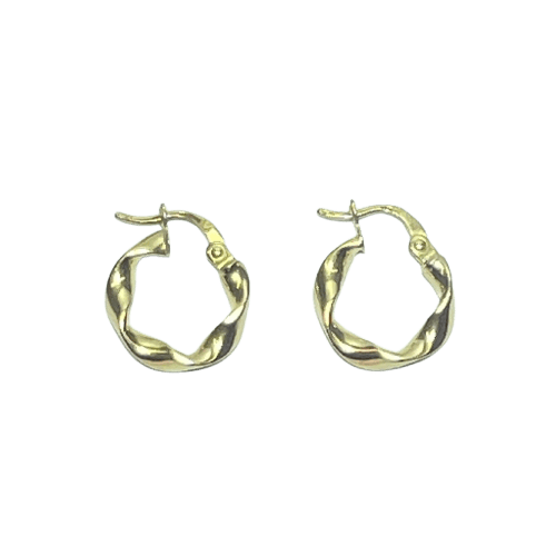 Minđuše Uvrnute karike minđuše od žutog zlata 18K 1,24 g 58 Facettes 250348