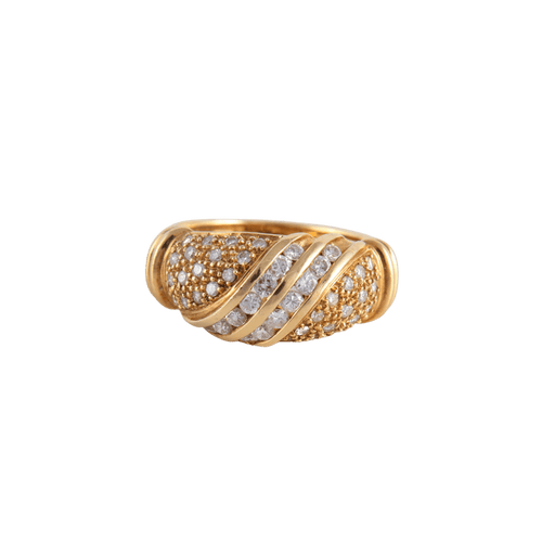 Bague 54 Bague Pavage Diamants or jaune 58 Facettes FM113