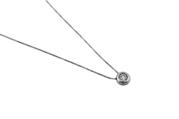 Collier Oro Bianco Collier - Pointe de diamant 0,06 ct en or blanc 18 ct 58 Facettes col296