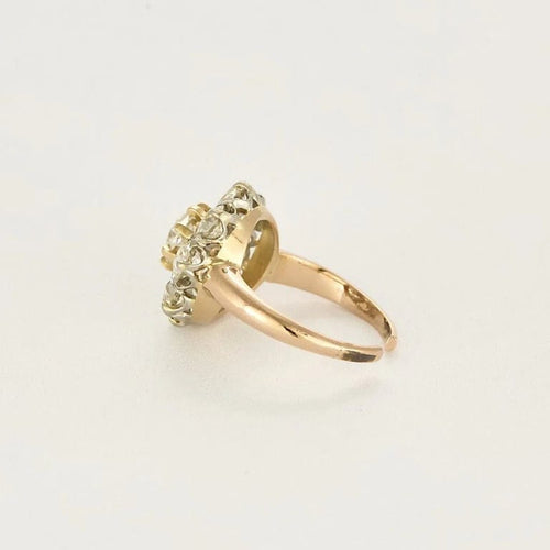 Bague 51 Bague Marguerite en or jaune 18k et diamants 58 Facettes LJ 25-301