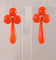Boucles d'oreilles BOUCLES d'OREILLES CORAIL MEDITERRANEEN 3 CABOCHONS et 1 POIRE PENDANTE 58 Facettes