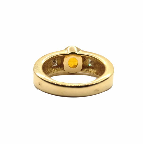 Bague 52 Bague Saphir jaune Diamants 58 Facettes 3402