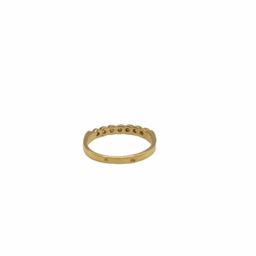 Bague 54 Demi-alliance or jaune sertie de diamants 58 Facettes