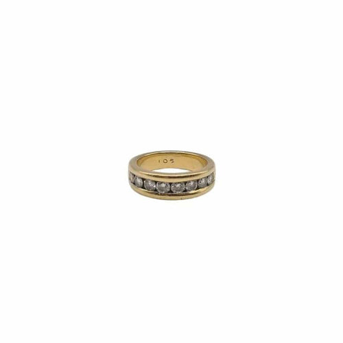 Bague 53 Demi-alliance or jaune, sertie de diamants naturels 58 Facettes