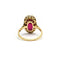 Bague 54 Bague Art déco en or bicolore 750, rubis synthétique et diamants 58 Facettes 260044R