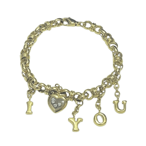 Bracelet Chopard Geneva - 18K yellow gold and diamond charm bracelet 58 Facettes 250056