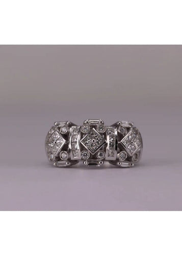 Bague 55.5 Bague Art Déco Or blanc et Diamants 58 Facettes RNG2508