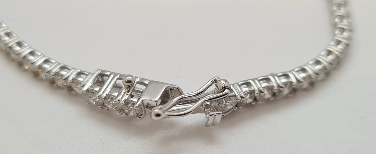 Bracelet Bracelet tennis or blanc diamants 58 Facettes