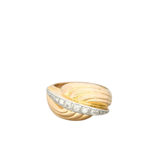 Bague 58 Bague en or rose 18 carats pavée de 7 diamants 58 Facettes 16026