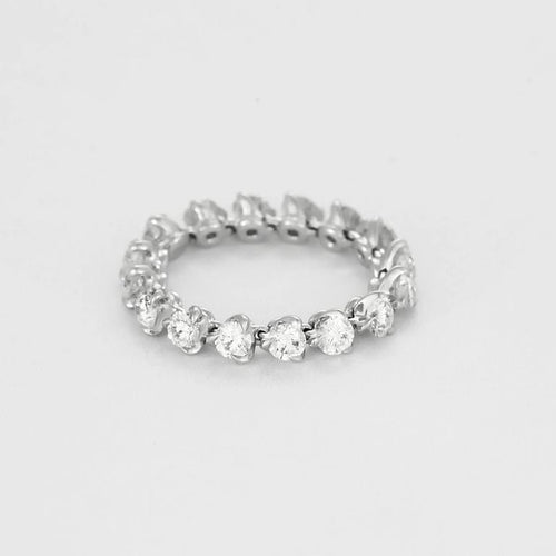 Bague 51 Bague souple sertie de diamants en or gris 18k 58 Facettes JRW0023