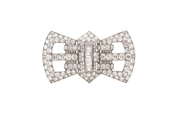 Broche Broche Art Déco années 1930 en platine et diamants 58 Facettes