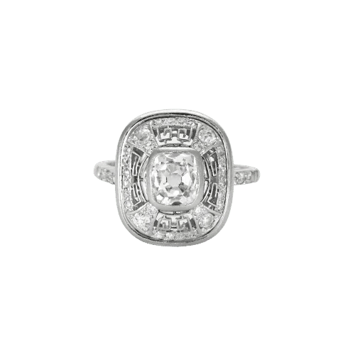 Bague 53 Bague Art Déco - Bague en platine et diamants 58 Facettes LJ4