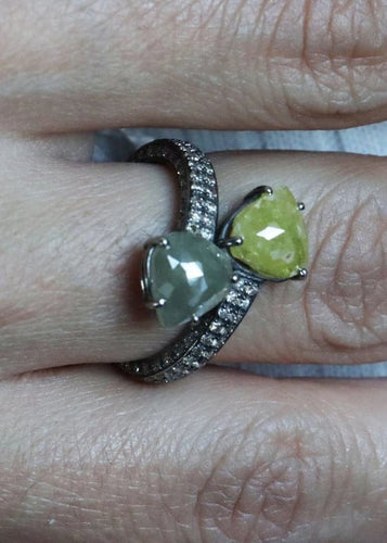 Bague 54.5 Bague Or blanc Diamants et Saphirs 58 Facettes RNG2859