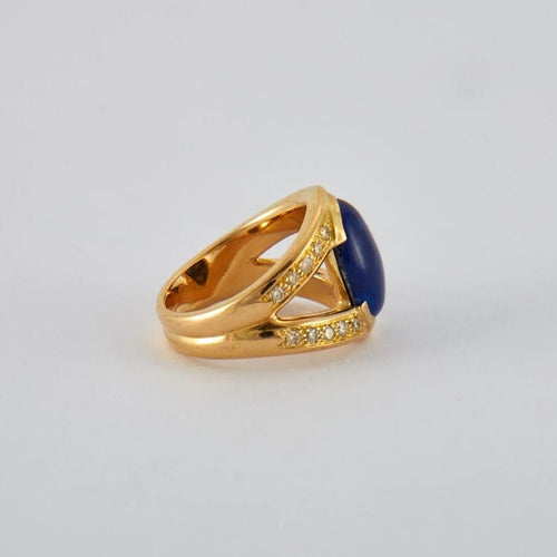 Bague 54 Bague Lapis lazuli & Diamants 58 Facettes FL239