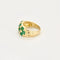 Bague 54 Bague trois rangs en or jaune 18k et émeraudes, diamants 58 Facettes ALGU34