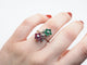 Bague 53 Bague fleurs or blanc rubis émeraudes 58 Facettes 5196
