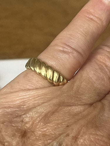 Bague 44.5 Bague Bandeau Or Jaune Tressé 58 Facettes LOT 6103