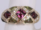 Bague 54 Bague diamant avec tourmaline verte et rose 58 Facettes BA-1217