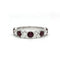 Bague 53 Demi Alliance - Or blanc, Diamants & Rubis 58 Facettes 250035SP