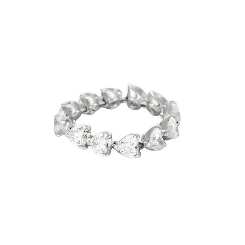 Bague 51 Bague souple sertie de diamants en or gris 18k 58 Facettes JRW0025-51