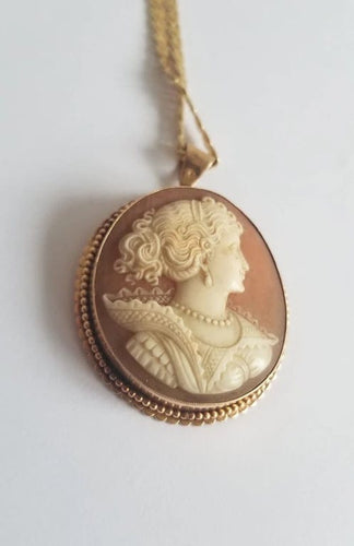 Collier Collier chaîne et pendentif camée en or jaune 18k 58 Facettes