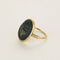 Bague 52 Bague scarabée cabochon en or jaune 18k et pierre dure décorative 58 Facettes DADB-11