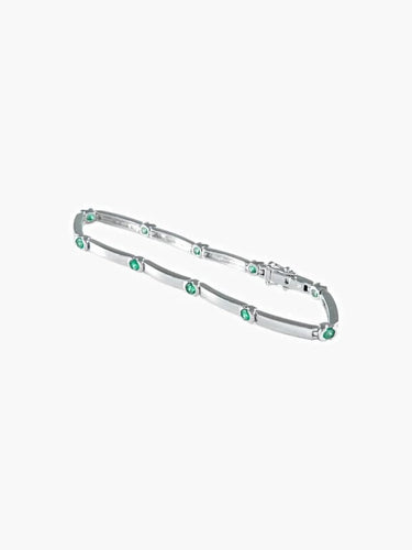 Bracelet Bracelet - Bracelet en or gris et émeraudes 58 Facettes 437 00023