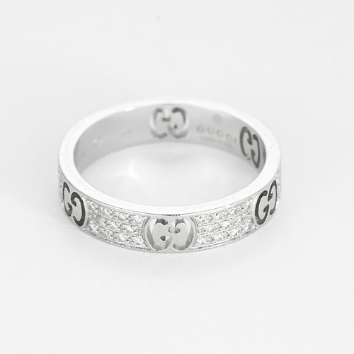 Sormus 52 GUCCI - Icon - Valkokultainen ja timanttinen sormus 58 Facettes ROD4447X3