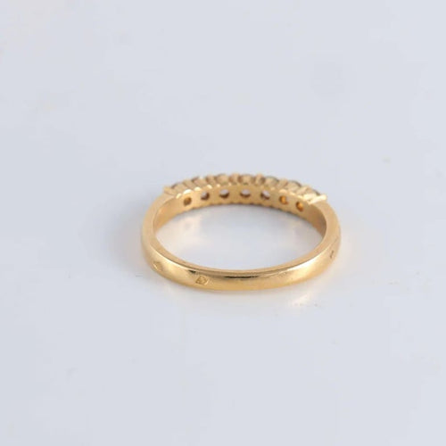 Bague Demi-alliance or jaune 7 Diamants 58 Facettes FM66