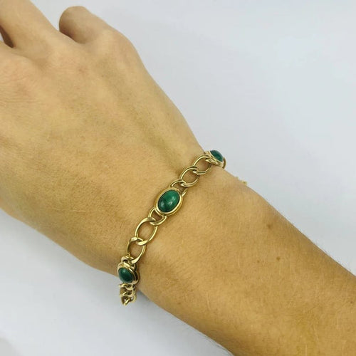 Bracelet Bracelet Or Jaune Malachite 58 Facettes 20400000771