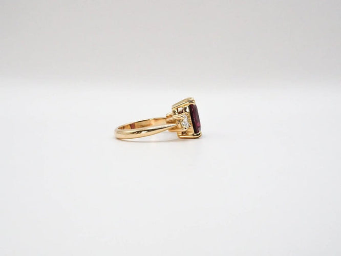 Bague 55 Bague or jaune, Grenat, Diamants 58 Facettes 4804