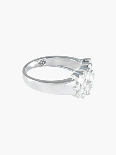 Bague 54 Bague solitaire pavée en or gris et diamants 0,99 ct 58 Facettes 422 50064