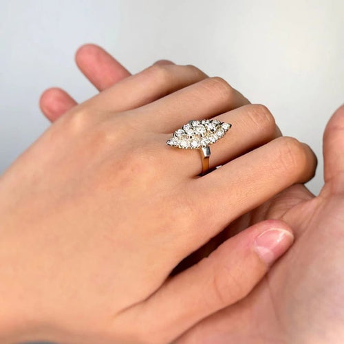 Bague 55 Bague Marquise - Or Bi-colore & Diamants 58 Facettes 250423R