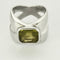 Ring 51.5 Modernist ring in white gold and peridot 58 Facettes ALB2061