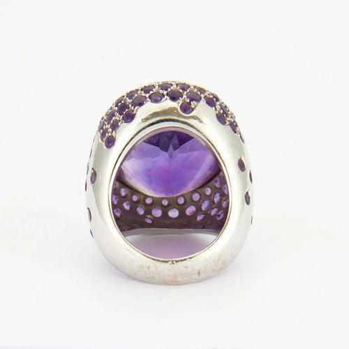 Bague 56 Bague en Or gris, améthyste 58 Facettes