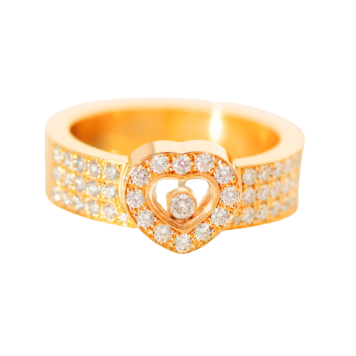 Prsten 60.5 Chopard Happy Diamonds - Prsten od žutog zlata 18 karata i dijamanata 0,74 ct 58 Facettes 3287