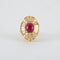 Bague 45 Bague - Rubis cabochon en or jaune 18k et diamants 58 Facettes ALGU21