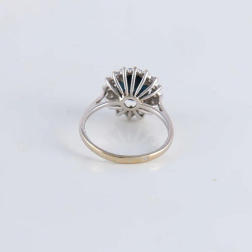 Bague 49 Bague style Marguerite Saphir Diamants 58 Facettes FM111