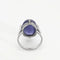 Bague 55 Bague cabochon tanzanite en or blanc 18k et diamants 58 Facettes PL03