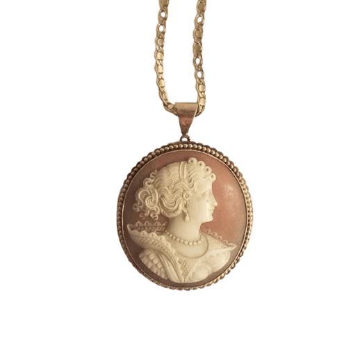 Collier Collier chaîne et pendentif camée en or jaune 18k 58 Facettes