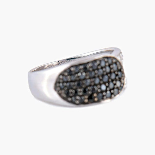 Bague 58 Bague Diamants noirs et blancs 58 Facettes